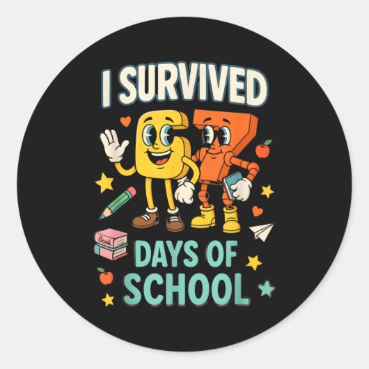 I Survived 67 Days Of School Funny 67 Meme Teacher Ronde Sticker (Voorkant)