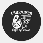 I Survived 67 Days Of School Funny 67 Meme Teacher Ronde Sticker (Voorkant)