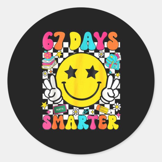 I Survived 67 Days Of School Funny 67 Meme Teacher Ronde Sticker (Voorkant)