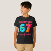 I Survived 67 Days Of School Funny 67 Meme Teacher T-shirt (Voorkant volledig)