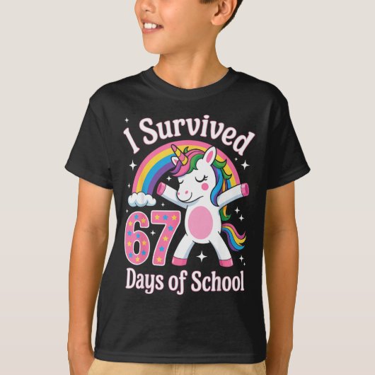I Survived 67 Days Of School Funny 67 Teachers Kid T-shirt (Voorkant)