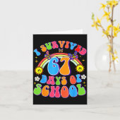 I Survived 67 Days Of School Funny 67 Teachers Stu Kaart (Gele Bloem)