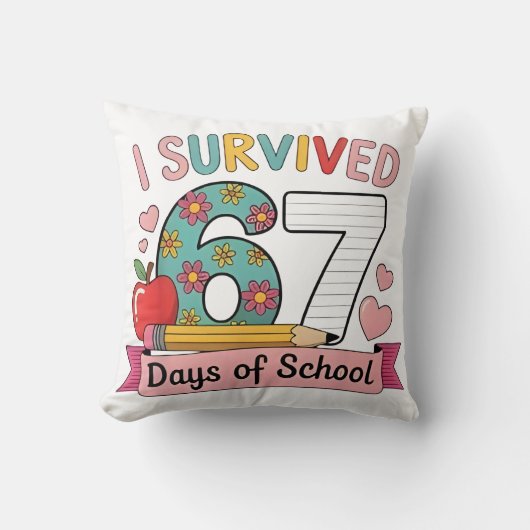 I Survived 67 Days of School Funny 67 Teachers Stu Kussen (Voorkant)