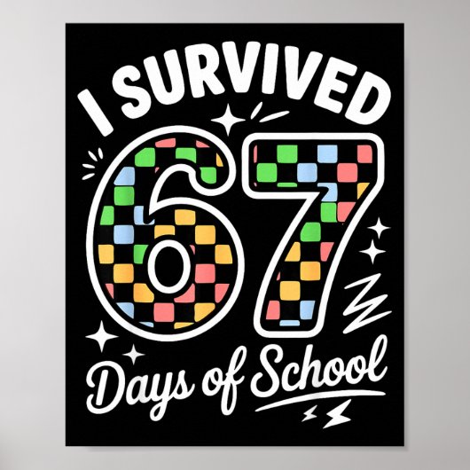 I Survived 67 Days Of School Funny 67 Teachers Stu Poster (Voorkant)