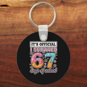 I Survived 67 Days Of School Funny 67 Teachers Stu Sleutelhanger (Voorkant)