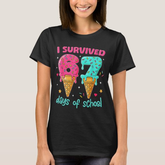 I Survived 67 Days Of School Funny 67 Teachers Stu T-shirt (Voorkant)