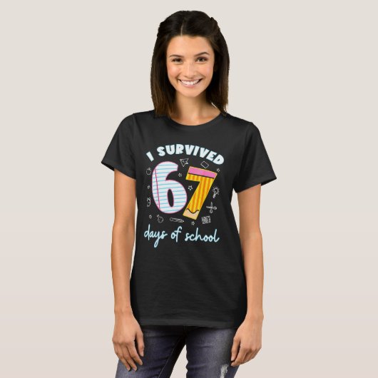 I Survived 67 Days Of School Funny 67 Teachers Stu T-shirt (Voorkant volledig)