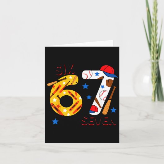 I Survived 67 Days Of School Funny 6 7 Baseball Te Kaart (Voorkant)