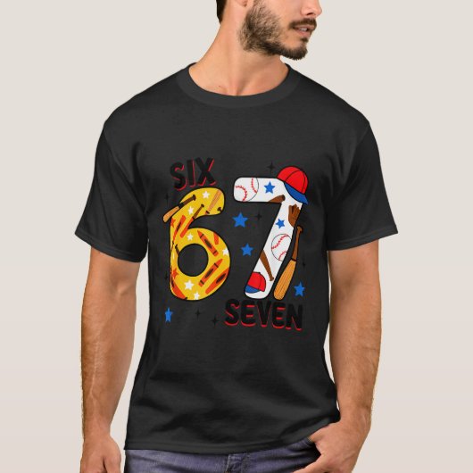 I Survived 67 Days Of School Funny 6 7 Baseball Te T-shirt (Voorkant)