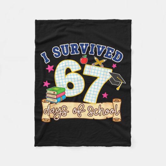 I Survived 67 Days Of School Funny 6 7 Meme Teache Fleece Deken (Voorkant)