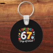 I Survived 67 Days Of School Funny 6 7 Meme Teache Sleutelhanger (Voorkant)