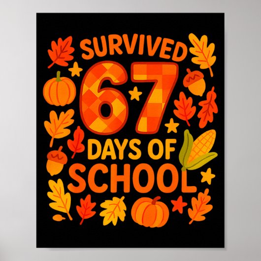 I Survived 67 Days Of School Funny 6 7 Teachers Th Poster (Voorkant)