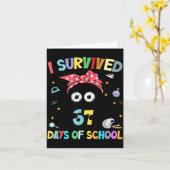 I Survived 67 Days Of School Funny Black Cat Six S Kaart (Gele Bloem)