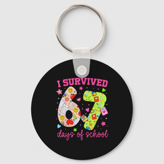 I Survived 67 Days Of School Funny Camouflage Boy  Sleutelhanger (Voorkant)