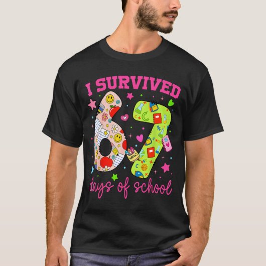 I Survived 67 Days Of School Funny Camouflage Boy  T-shirt (Voorkant)