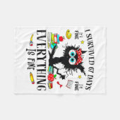 I Survived 67 Days Of School Funny Cat Six Seven M Fleece Deken (Voorkant (Horizontaal))