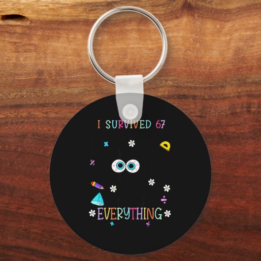 I Survived 67 Days Of School Funny Cat Six Seven M Sleutelhanger (Voorkant)