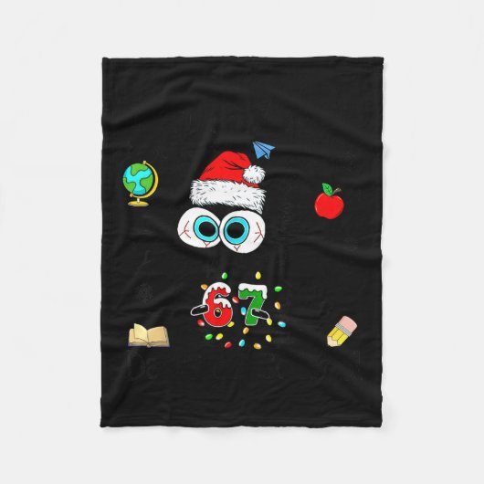 I Survived 67 Days Of School Funny Christmas Black Fleece Deken (Voorkant)