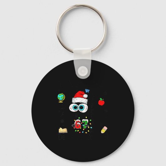 I Survived 67 Days Of School Funny Christmas Black Sleutelhanger (Voorkant)