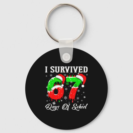 I Survived 67 Days Of School Funny Christmas Sleutelhanger (Voorkant)
