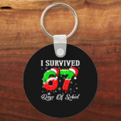 I Survived 67 Days Of School Funny Christmas Sleutelhanger (Voorkant)