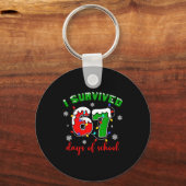 I Survived 67 Days Of School Funny Christmas Teach Sleutelhanger (Voorkant)