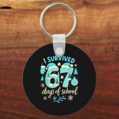 I Survived 67 Days Of School Funny Christmas Teach Sleutelhanger (Voorkant)