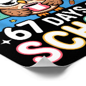 I Survived 67 Days Of School Funny Coffee Owl Scho Poster (Hoek)