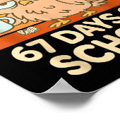 I Survived 67 Days Of School Funny Coffee Owl Scho Poster (Hoek)