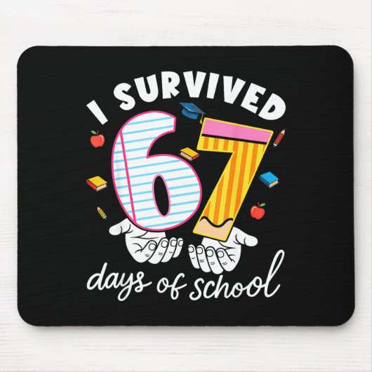 I Survived 67 Days Of School Funny Cool Meme Stude Muismat (Voorkant)