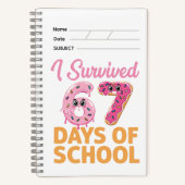I Survived 67 Days of School Funny Donut  Notitieboek (Voorkant)