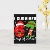 I Survived 67 Days Of School Funny Elf Christmas S Kaart (Gele Bloem)
