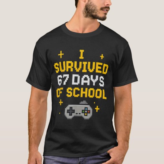 I Survived 67 Days Of School Funny Gamer Student M T-shirt (Voorkant)