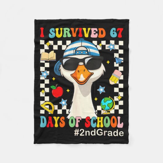 I Survived 67 Days Of School Funny Goose Boys 2nd  Fleece Deken (Voorkant)