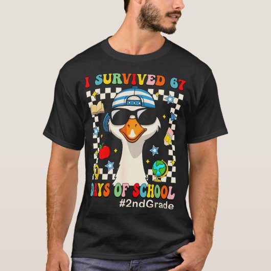 I Survived 67 Days Of School Funny Goose Boys 2nd  T-shirt (Voorkant)