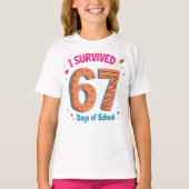 I Survived 67 Days of School Funny Kids School T-shirt (Voorkant)