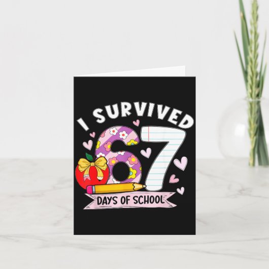 I Survived 67 Days Of School Funny Leopard Student Kaart (Voorkant)