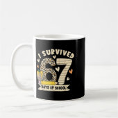 I Survived 67 Days Of School Funny Leopard Student Koffiemok (Links)