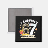 I Survived 67 Days Of School Funny Leopard Student Magneet (Voorkant / Achterkant)