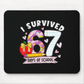 I Survived 67 Days Of School Funny Leopard Student Muismat (Voorkant)