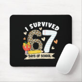 I Survived 67 Days Of School Funny Leopard Student Muismat (Met muis)