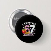 I Survived 67 Days Of School Funny Leopard Student Ronde Button 5,7 Cm (Voorkant /achterkant)