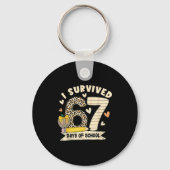 I Survived 67 Days Of School Funny Leopard Student Sleutelhanger (Voorkant)