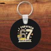 I Survived 67 Days Of School Funny Leopard Student Sleutelhanger (Voorkant)
