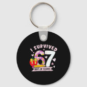 I Survived 67 Days Of School Funny Leopard Student Sleutelhanger (Voorkant)