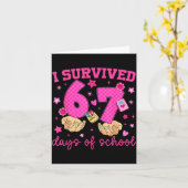 I Survived 67 Days Of School Funny Meme Boy Girl T Kaart (Gele Bloem)