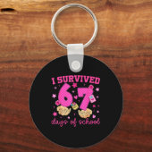 I Survived 67 Days Of School Funny Meme Boy Girl T Sleutelhanger (Voorkant)