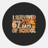 I Survived 67 Days Of School Funny Meme Fall Desig Ronde Sticker (Voorkant)