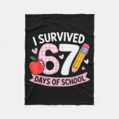 I Survived 67 Days Of School Funny Meme Student Te Fleece Deken (Voorkant)