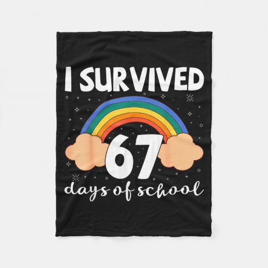 I Survived 67 Days Of School Funny Meme Student Te Fleece Deken (Voorkant)